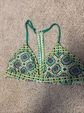 Prana Green Geometric Triangle Bralette